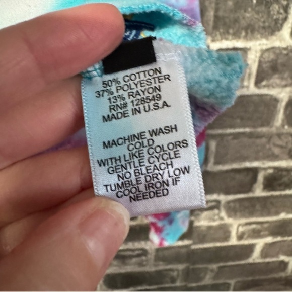 Aviator Nation Hand Dyed Pullover Crop Hoodie Tie Dye blue purple - Picture 8 of 11